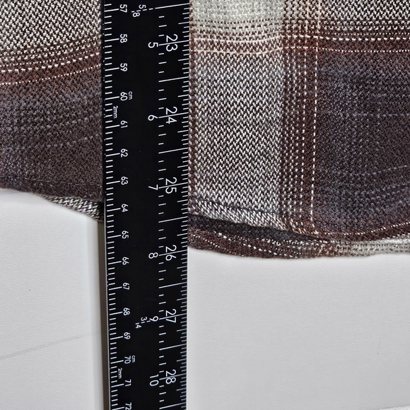Kuhl Men's Medium Plaid Flannel Button Down Shirt - Brown, Gray, White - Picture 6 of 9